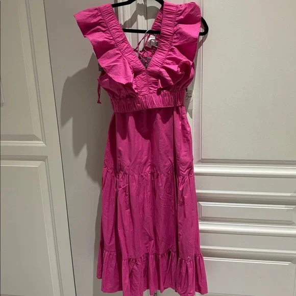 Pink Ruffled cotton two piece - Picture 1 of 8